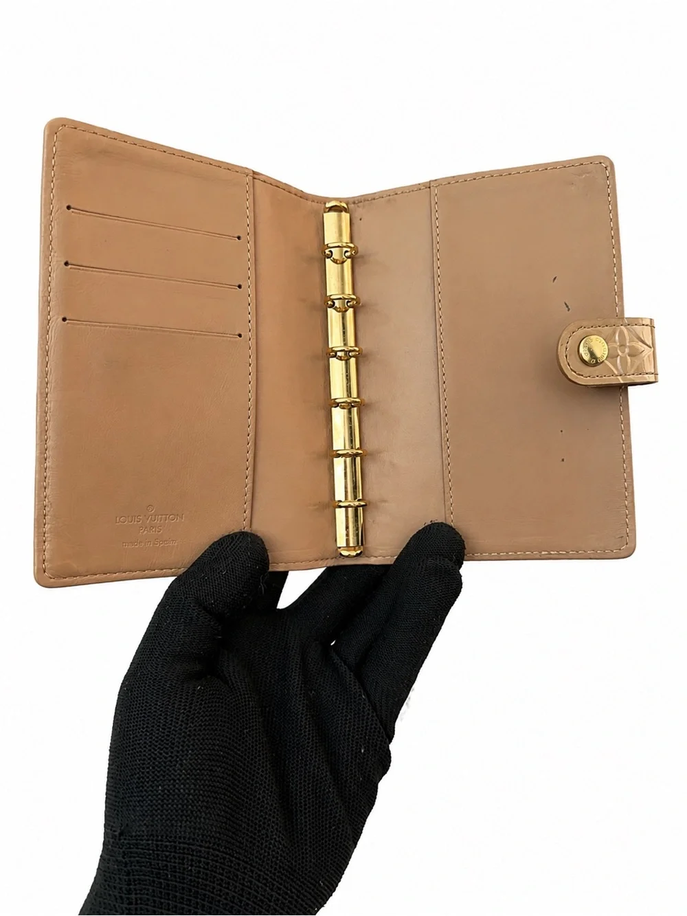 Authentic Louis Vuitton Vernis Agenda PM Cover Beige Nude Planner Cover